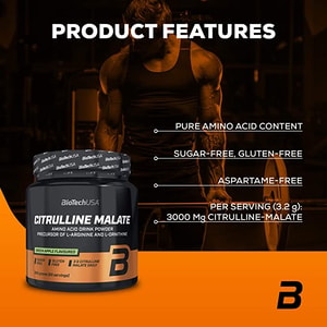 BioTechUSA Citrulline Malate Powder 300g - Pure L-Citrulline for Endurance & Performance