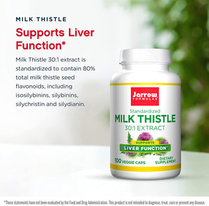 Jarrow Formulas Milk Thistle Silymarin 150mg - 30:1 Liver Support Extract for Detox & Antioxidant Defense
