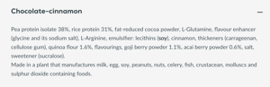 BiotechUSA Vegan Protein Powder Chocolate Cinnamon Ingredients in Bangladesh