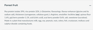 BiotechUSA Vegan Protein Powder Forest Fruits Ingredients in Bangladesh