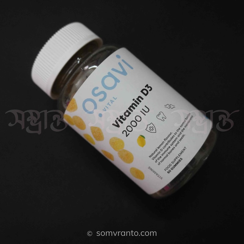 Osavi Vitamin D3 2000 IU - 60 gummies lemon flavour